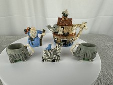 Noah's Ark Mini Tea Set Decorative Figurines Elephants Noah Zebra