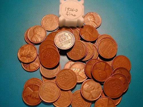 1926-D LINCOLN WHEAT CENT PENNY ROLL HIGH GRADE, all coins "FINE"