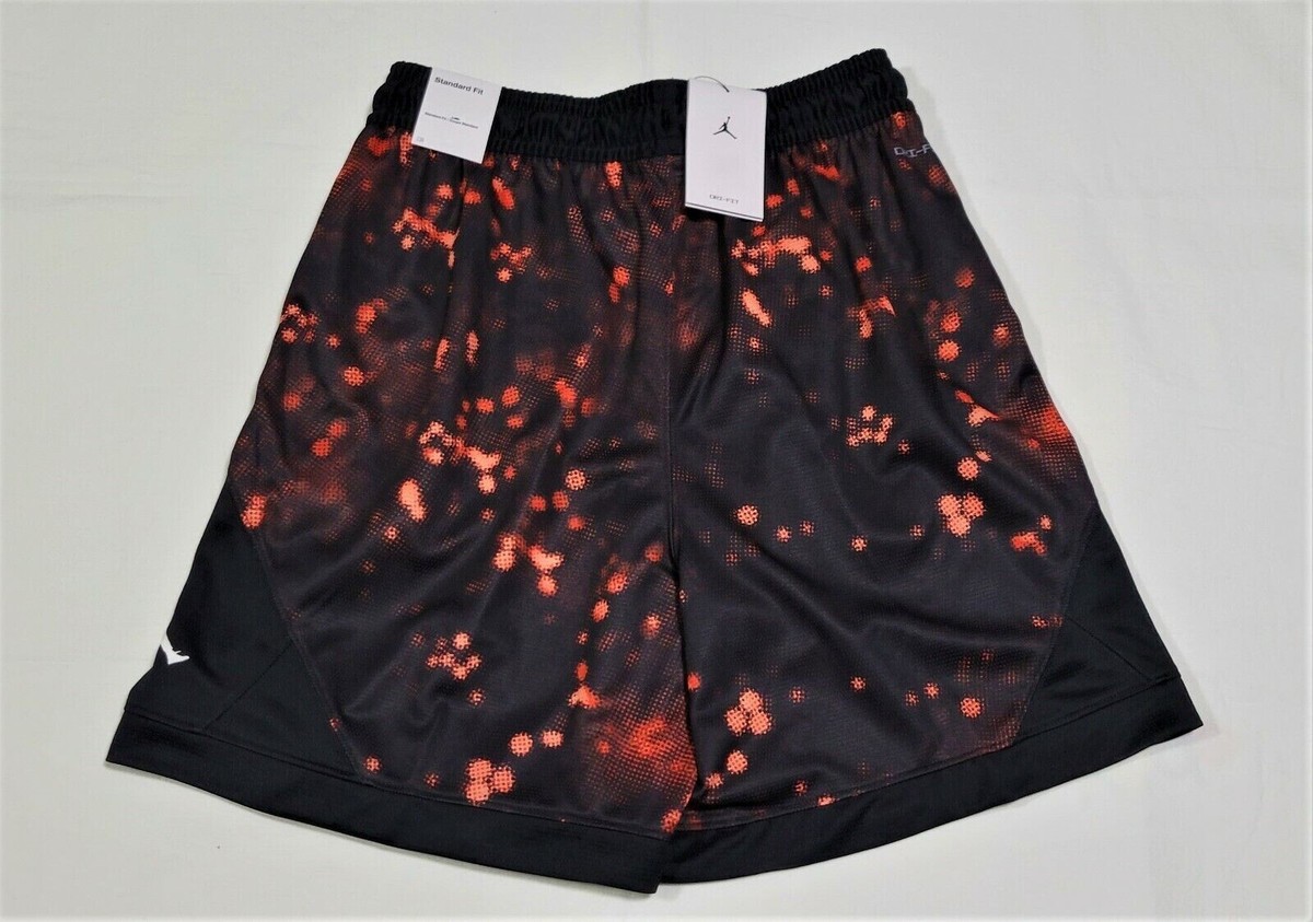 Nike Air Jordan Dri-FIT Diamond Printed Shorts Black Red Bred