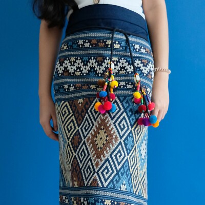 Lovely handwoven fabric ,Thai traditional fabric, Thai sarong, Tailue textile