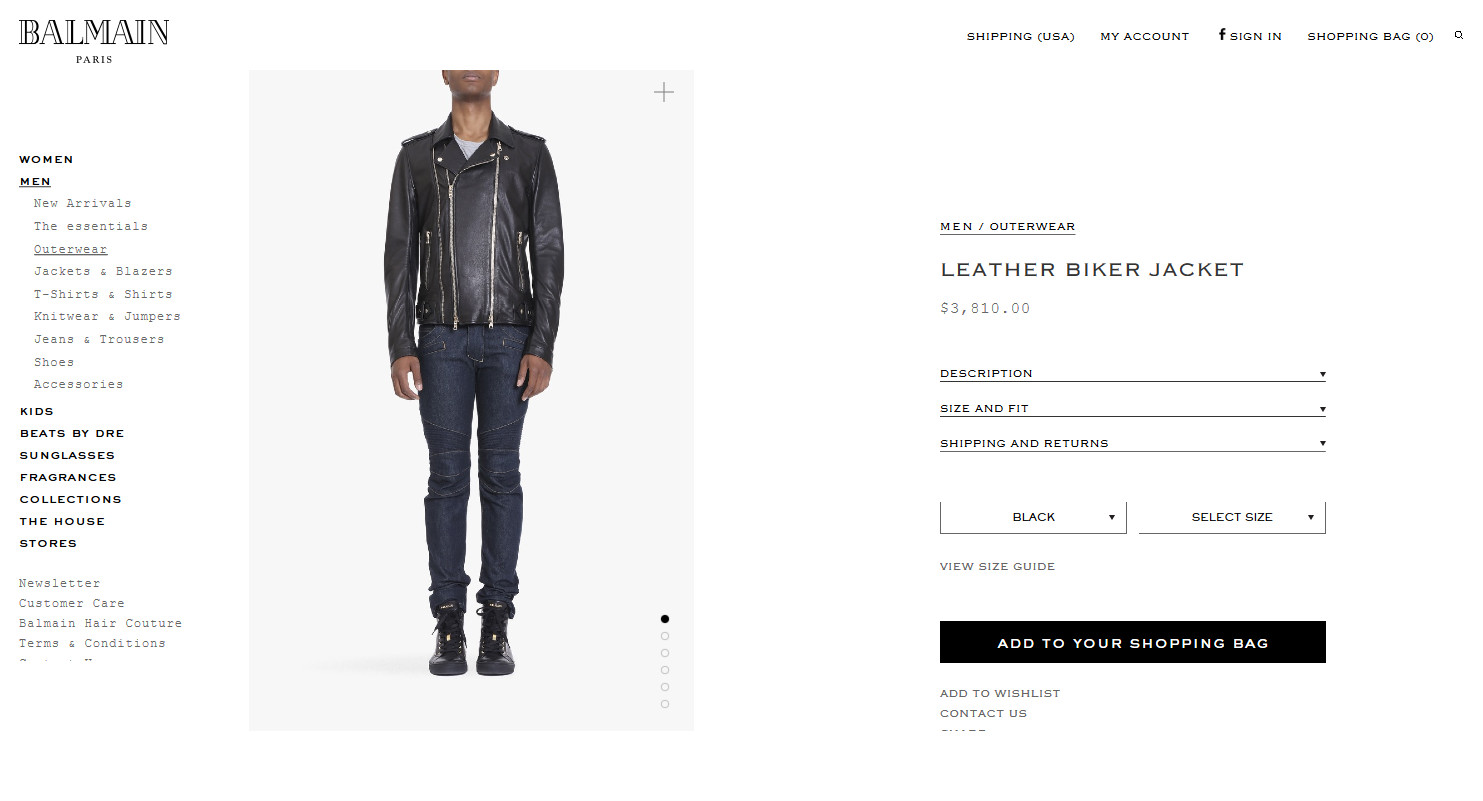 SOLD OUT $3,810 BALMAIN PARIS BLACK LEATHER BIKER MOTORCYCLE JACKET COAT image 2