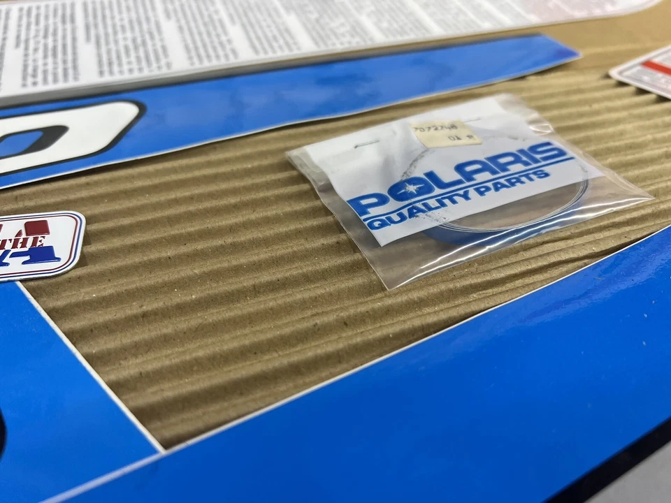 NEW NOS OEM 90 1990 POLARIS INDY 500 CARB HOOD DECALS DECAL STICKER KIT 35th - Image 3 of 4