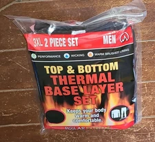 Polar Extreme Thermal Base Men's Layer 3XL Black Top/Bottom Set #GMB-PDQ-MB