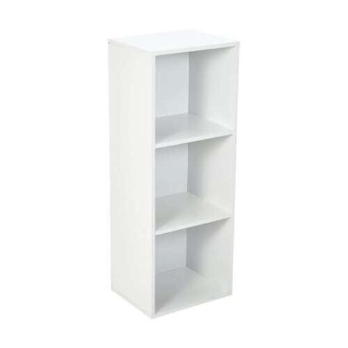 3 Tier Shelf Display Bookshelf Bookcase Storage White Rack Wooden Shelving - Picture 1 of 2