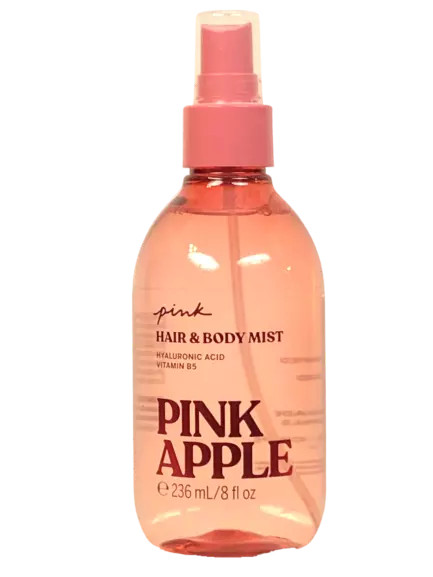 VICTORIA'S SECRET PINK PINK APPLE HAIR & BODY MIST SPRAY HYALURONIC ACID 8 oz