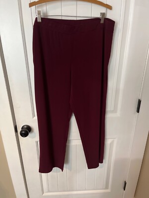 Susan Graver Essentials Pants Women s Size 1XP  Maroon Color