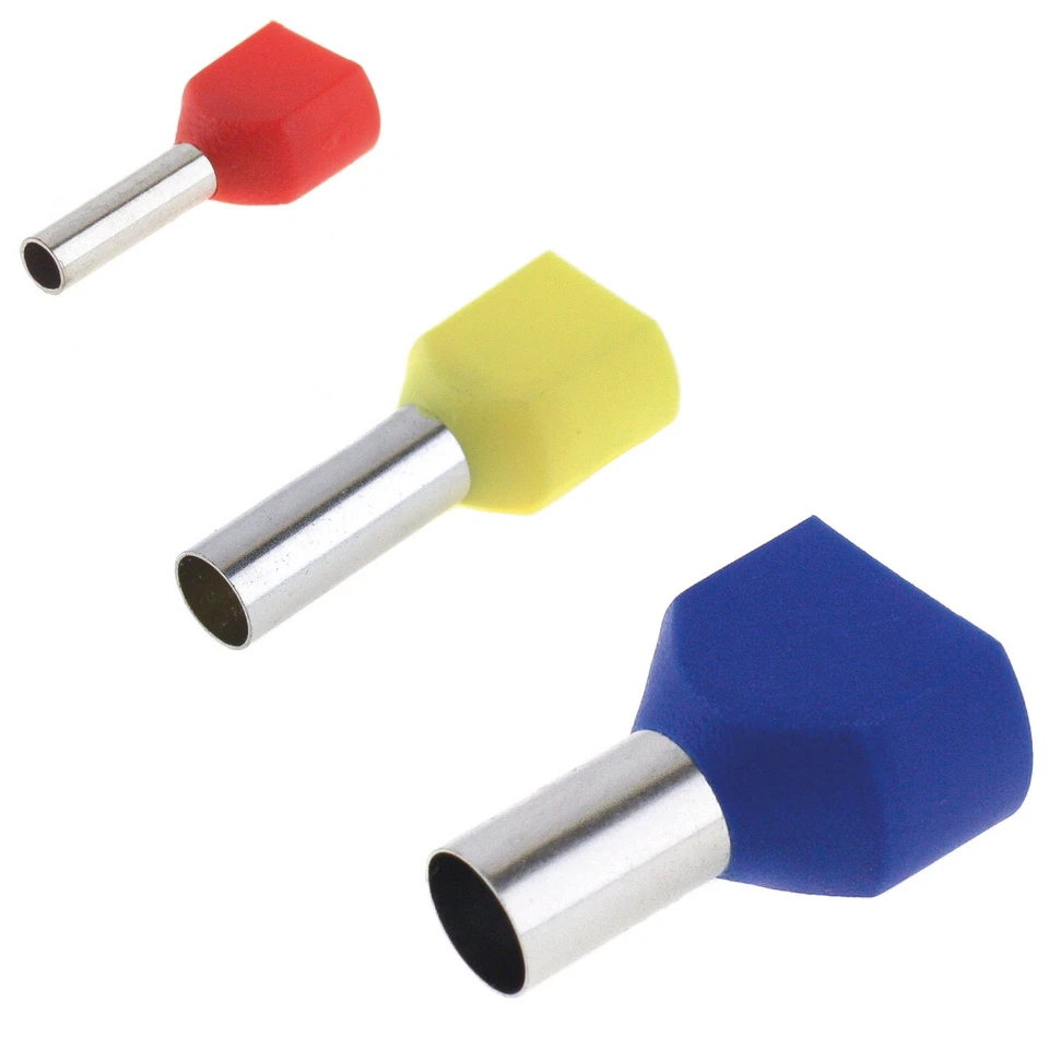 Zwillings-Aderendhülsen 2x1mm² 2x1,5mm² 2x2,5mm² 2x4mm² 2x6mm² 2x10mm² 2x16mm² i - Bild 1 von 1