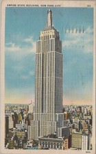 Empire State Building New York City Posted Building Linen Vintage Post Card