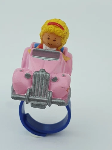 Vintage Polly pocket Polly's Sports Car Ring 100% Complete. Rare 1989