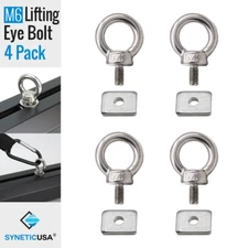 4pcs Eye Bolts with T-Slot nuts Stainless Steel M6 Tie Down Kit Thread lifting