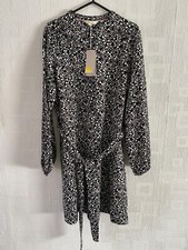 Boden black pattern jersey cotton  shirt dress size 12p  NEW  D0327