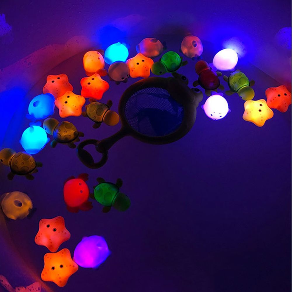 LED Light Up Bath Toy Soft Rubber Float Wash Play Bathroom Toys Coax