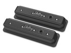 Black Finned "Holley" Script Valve Covers For Small Block Chevy 350 Vortec TBI