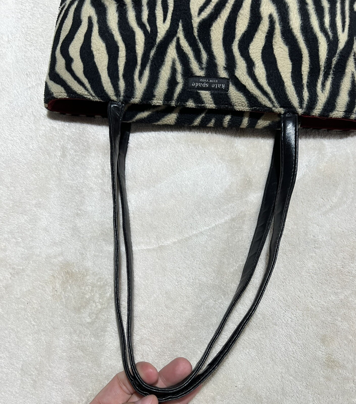 Kate Spade Zebra Print Tote Vintage Bag - image 7