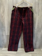 Vintage Woolrich Mackinaw Red Black Buffalo Plaid Wool Pants 36x30