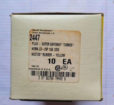 Lot Of (10) Woodhead 2447 L5-15P Male Twist Lock Plugs | eBay