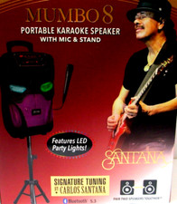 Santana Mumbo 8 Portable Karaoke Set Speaker Microphone Stand LED Lights NEW
