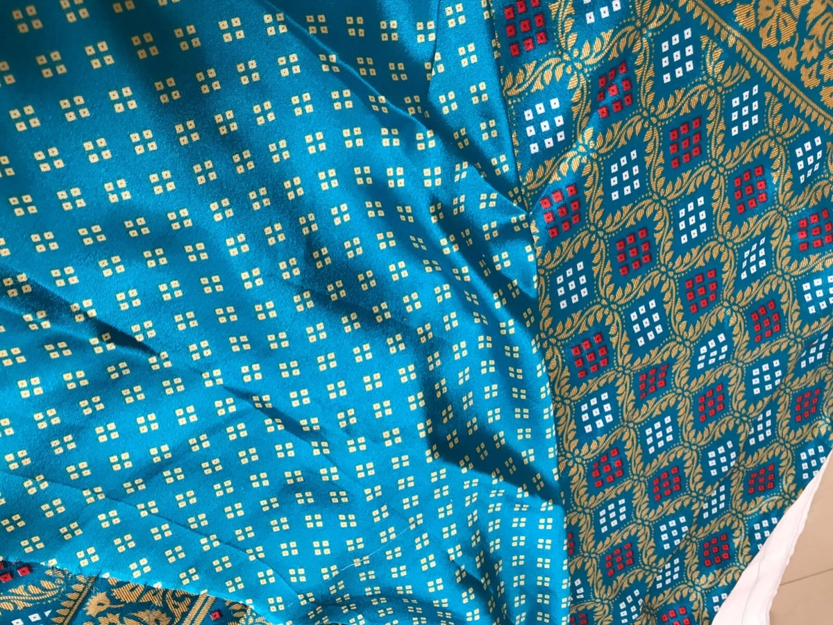Sky blue bandhani best sale saree
