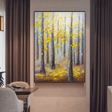 Large Size Hand Painted Wall Art Oil Painting Abstract Landscape Forest Tree