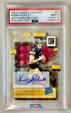 2022 Clearly Donruss Kenny Pickett Rated Rookie HOLO RR LOGO AUTO PSA 9