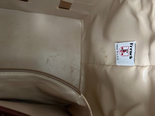 Vintage FRENCH Woodstock USA Canvas Leather Doctors brown Luggage Duffel Bag - Picture 7 of 12