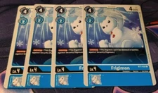 x4 Playset Digimon FRIGIMON Blue Set TCG Common Card BT1-032
