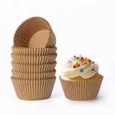500 Pcs Natural Cupcake Liners Non-Stick Greaseproof Muffin Liners for Baking