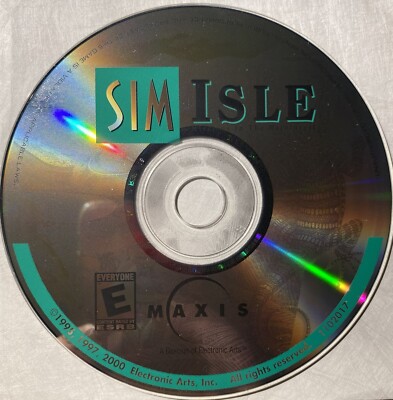 Vintage 2000 Maxis SIM Isle Video Game PC CD ROM Windows 