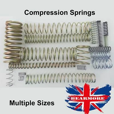 BEARMORE Compression Spring Small Various Sizes Diameter Pressure Compressed UK SELLER