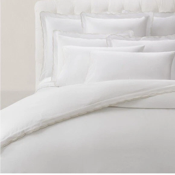 Ralph Lauren Malin Scallop Organic Cotton Duvet Cover, Full/Queen - Image 2 of 4