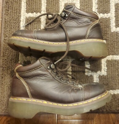 AWESOME VTG DOC MARTENS BROWN PLATFORM ANKLE BOOTS WOMEN'S SIZE US8 MODEL  8542