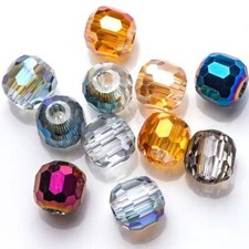10pcs 8mm 10mm 12mm 14mm Cylinder Crystal Glass Loose Beads for Jewelry Making