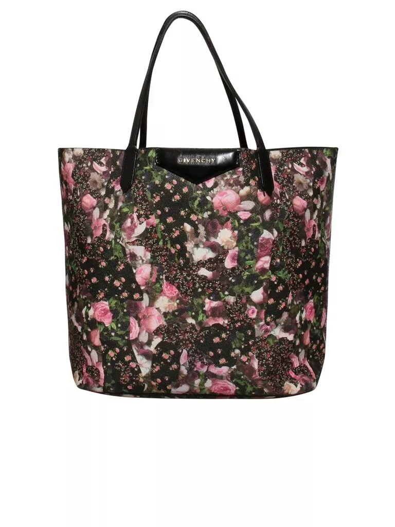 GIVENCHY Floral Print Coated Canvas Tote