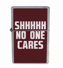 No One Cares Rs1 Flip Top Oil Lighter Wind Resistant 