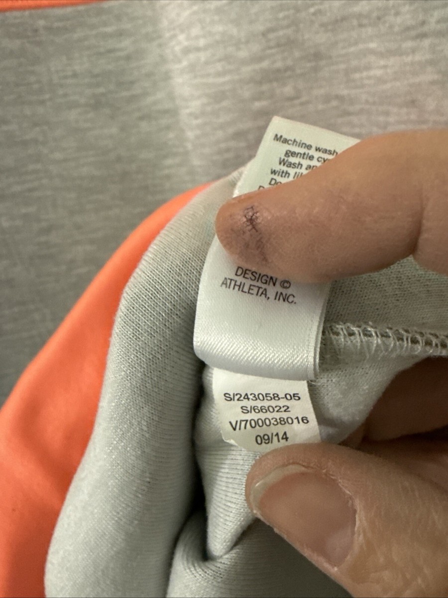 Athleta Fuse Gray Orange Scuba Sweatshirt Thumbholes 1X 243058 | eBay