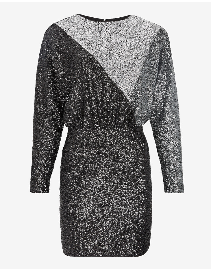 knee length dresses for ladies Express Long Sleeve Deep V Full Sequin Dress NWT- Size S – The Saved  Collection main image 0