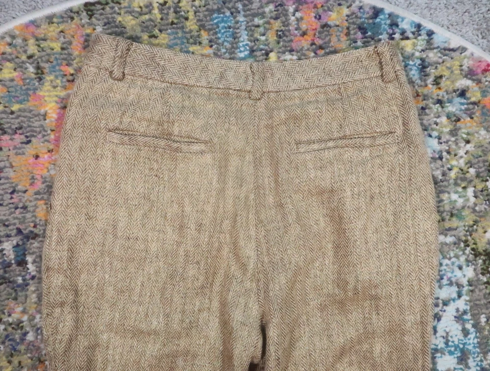 Pantalones de vestir Lauren Ralph Lauren dorados de lino pierna recta 6 30x28 de colección etiqueta verde Foto 4 de 4