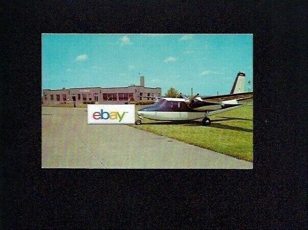 ZANESVILLE OHIO MUNICIPAL AIRPORT LAKE CENTRAL AIRLINES POSTCARD AERO