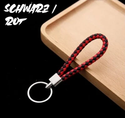 ★ Schlüsselanhänger geflochten Band Keychain Auto KFZ Motorrad Leder Carbon ★ - Bild 1 von 4