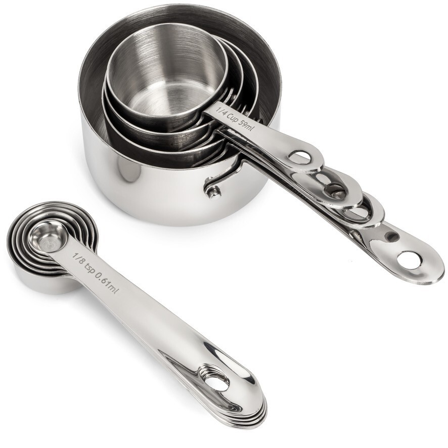 NEW - 10-Piece Stainless Steel Measuring Cups and Spoons Set