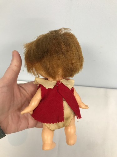 VINTAGE CUTE JAPAN ROLY POLY ROUND FACE RUBBER DOLL with ROOTED HAIR 7" - Picture 2 of 3