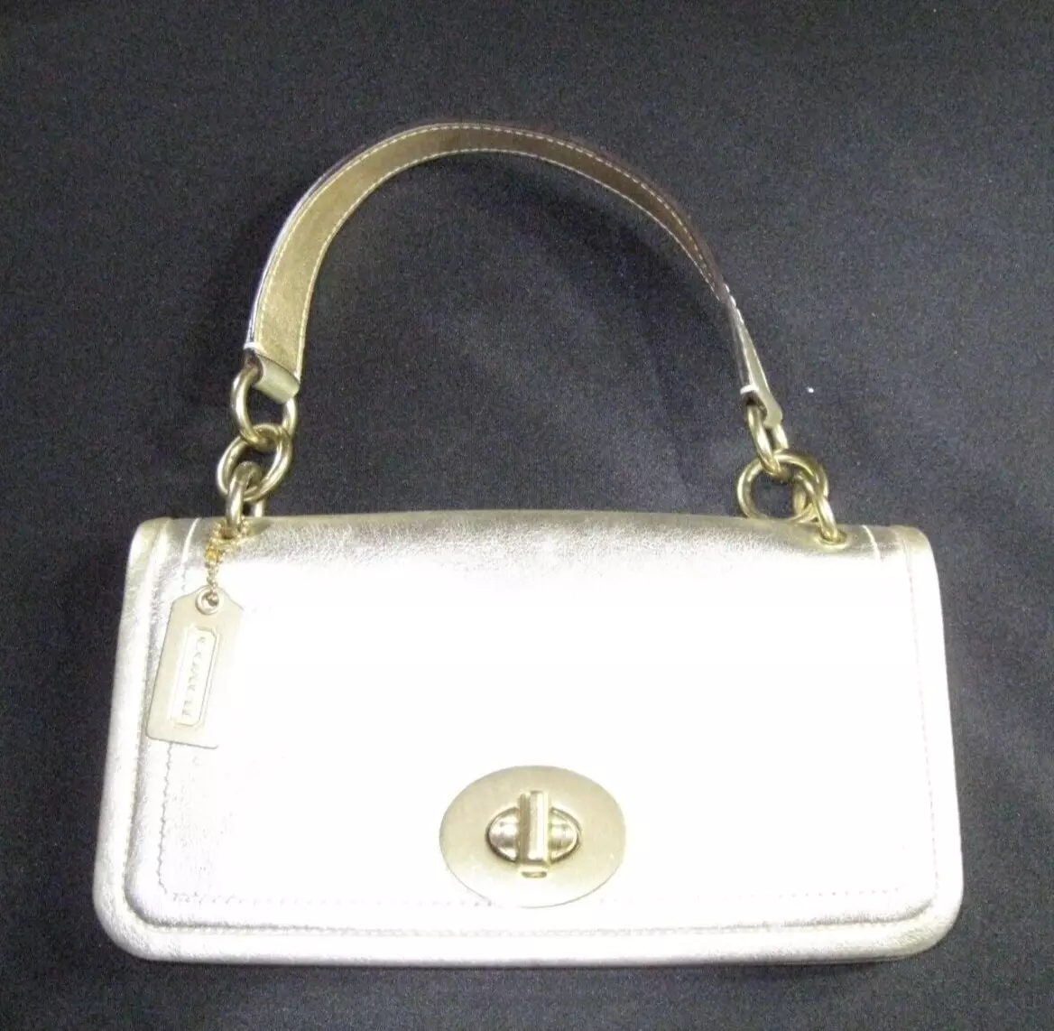 Coach Legacy Stripe Metallic Turnlock Shoulder Handbag Purse eBay