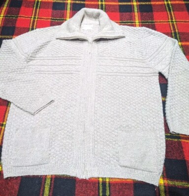 VTG Clipper Mist Men's Full Zip Cardigan Sweater Made USA Sz L