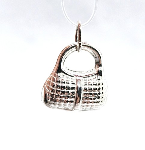 Bolso de mano colgante de plata de ley 925 con dije de joyería - Imagen 7 de 8