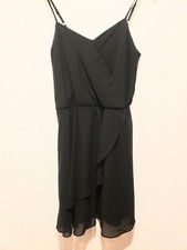 Xhilaration Womens Black Wrap-Style Skinny Strap Medi Dress.