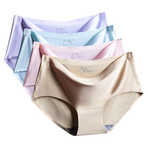 Ice Silk Panties Ladies Underwear Seamless Briefs Pants Women Knickers Pack of 4 - Picture 24 of 38