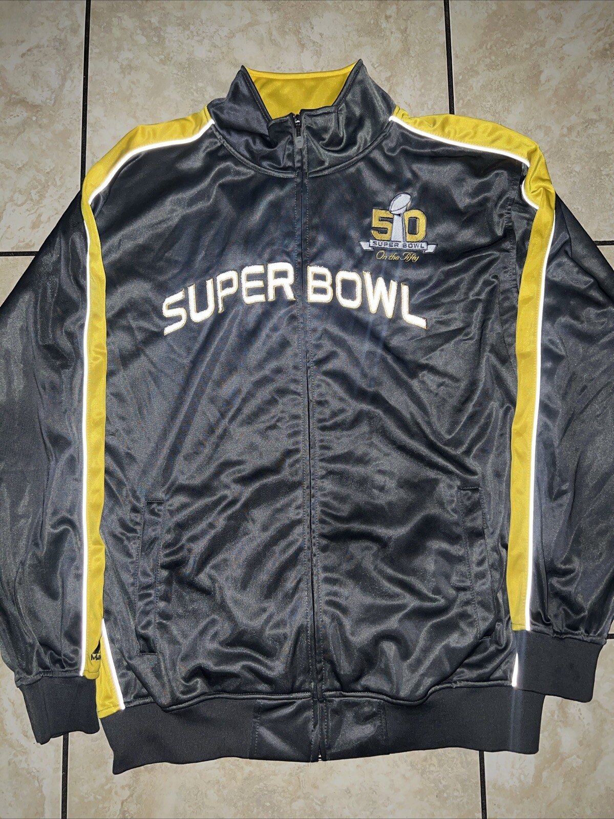 SUPER BOWL 50 JACKET UNIQUE & RARE , Size XLT Majestic