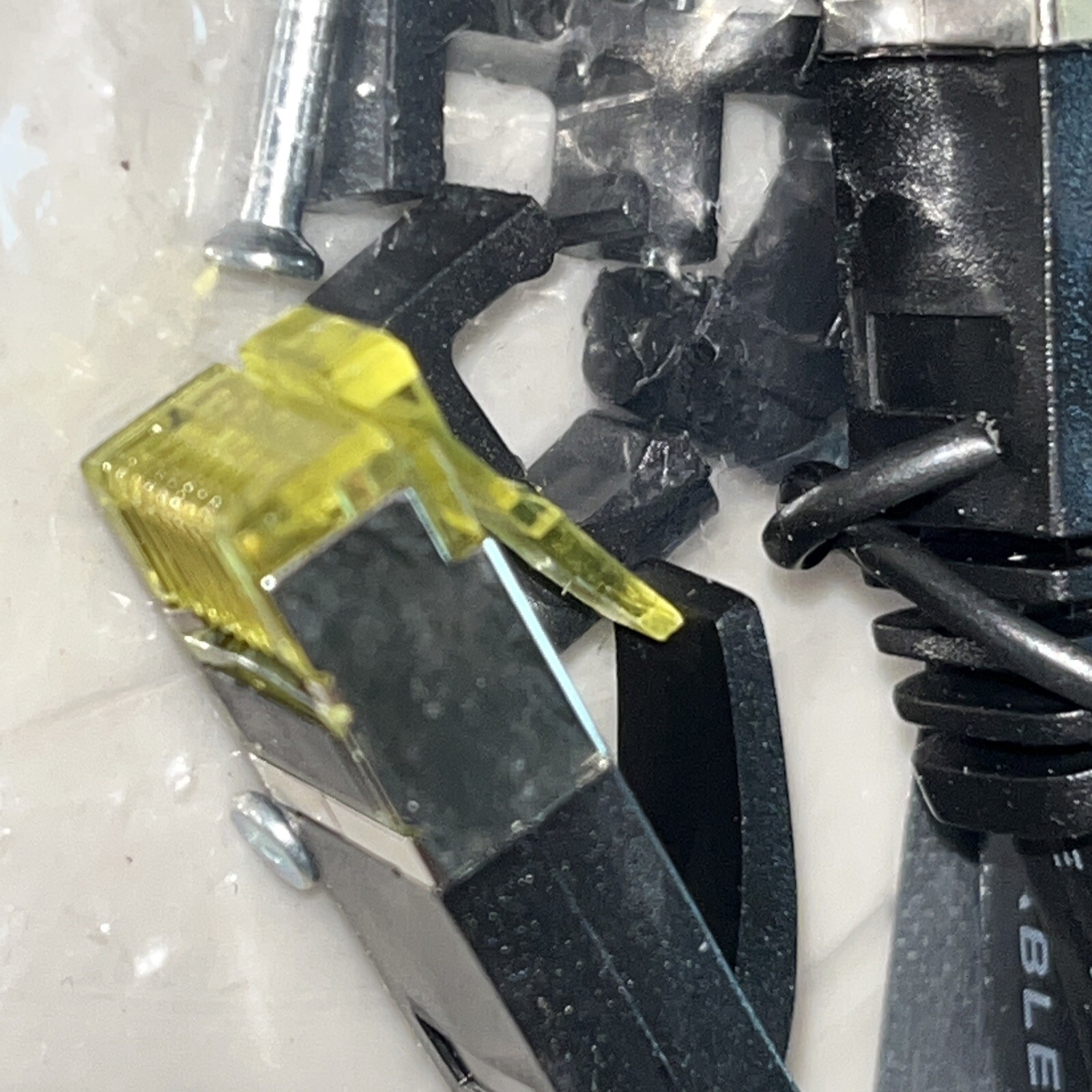 Flat Cat6 Ethernet Patch Black Cable 30 FT  NEW WITH 10 CONNECTORS