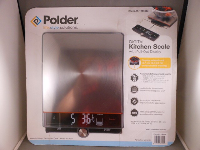 New Polder Style Solutions Digital Kitchen Scale With Pull Out