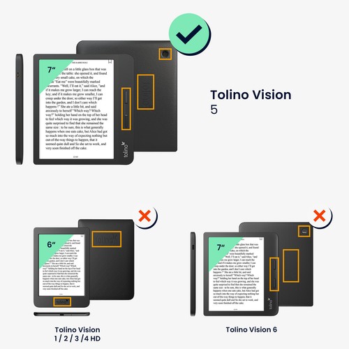 Flip Hülle für Tolino Vision 5 Handschlaufe eReader Cover Caser Schutzhülle - Afbeelding 6 van 8